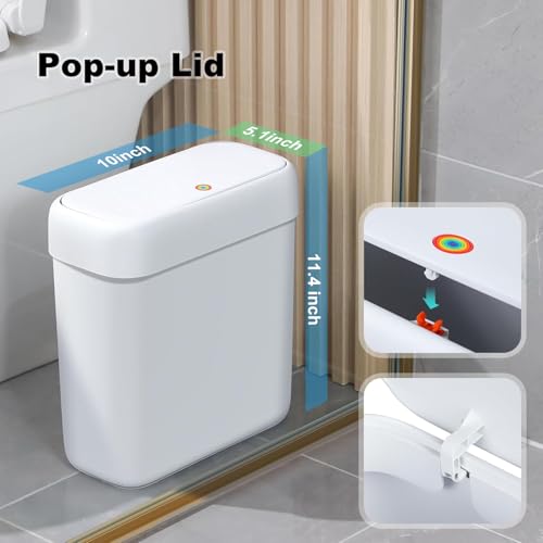 Eco-Friendly funest Bathroom Small Trash Can with Lid,10L for Daily Use